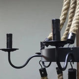 American Industrial Rope Chandelier For Sitting Room
