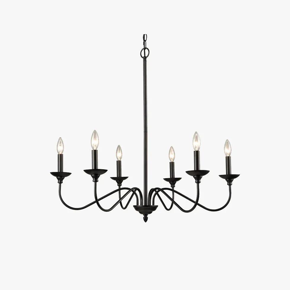 Candelabra Style Black Metal Kitchen Chandelier - Clowas