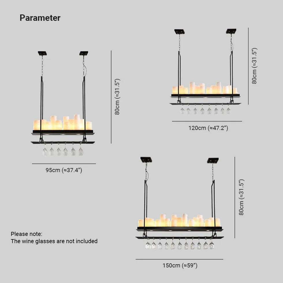 Candle Holder Black Dining Room Pendant Light - Clowas