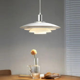 Four-layer White Lampshade Aluminum Pendant Light - Clowas