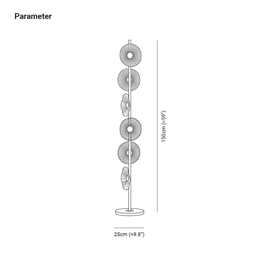 Multi-Head Acrylic Disc Decorative Floor Lamp - Clowas