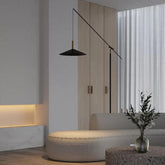 Cantilever Black Minimalist Plug-In Floor Lamp - Clowas