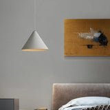 Gray Cone-Shaped Modern Single Pendant Light - Clowas