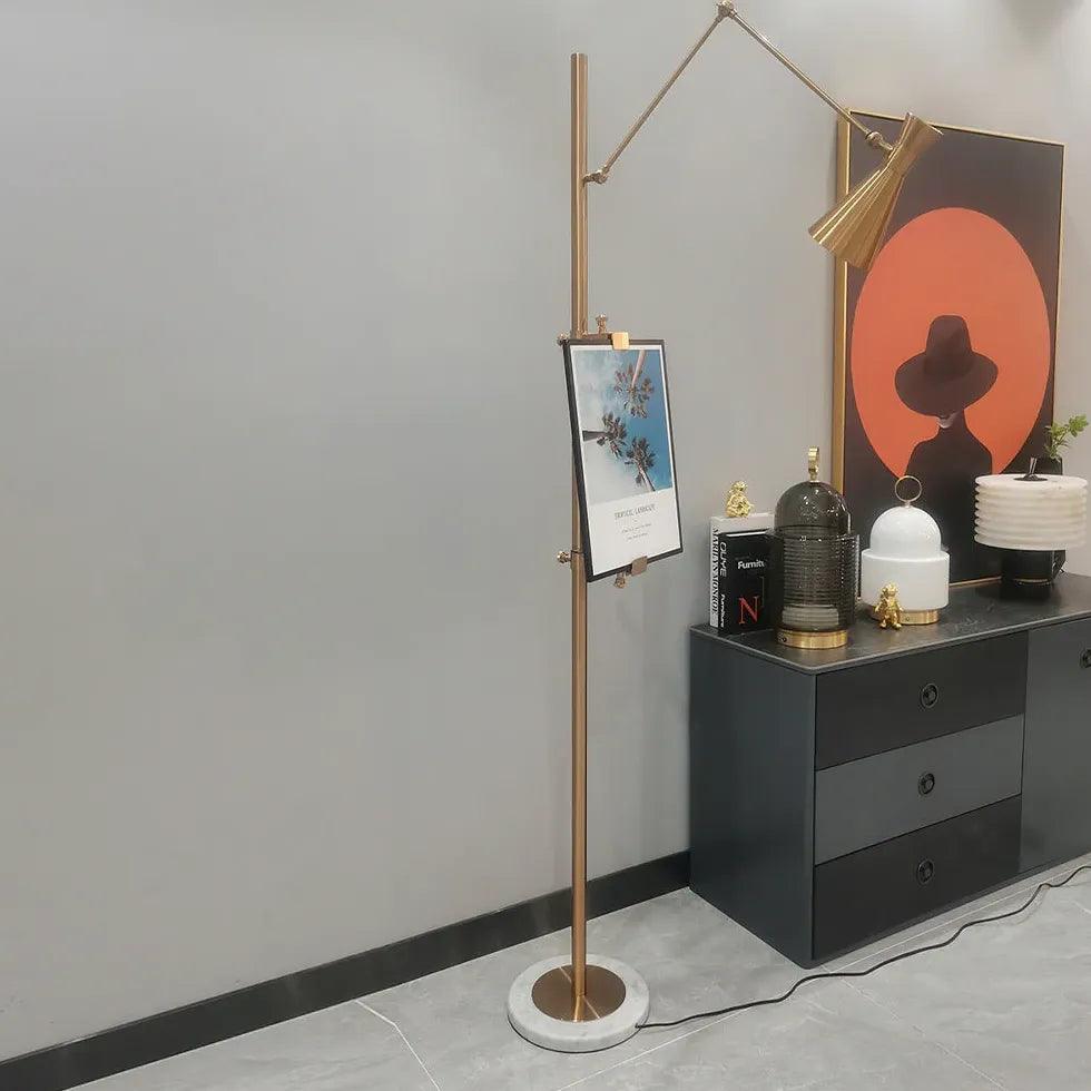 Adjustable Golden with Stand Floor Lamp - Clowas