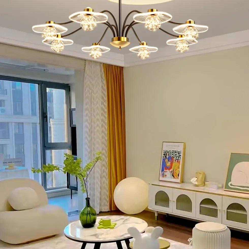 Clear Glass Multi-Head Living Room Chandelier - Clowas