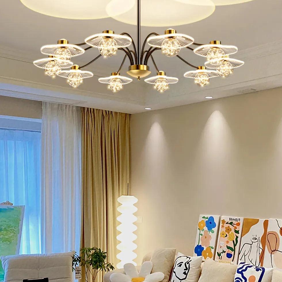 Clear Glass Multi-Head Living Room Chandelier - Clowas