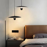 Black Disc-Shaped Modern Single-Head Pendant Light - Clowas