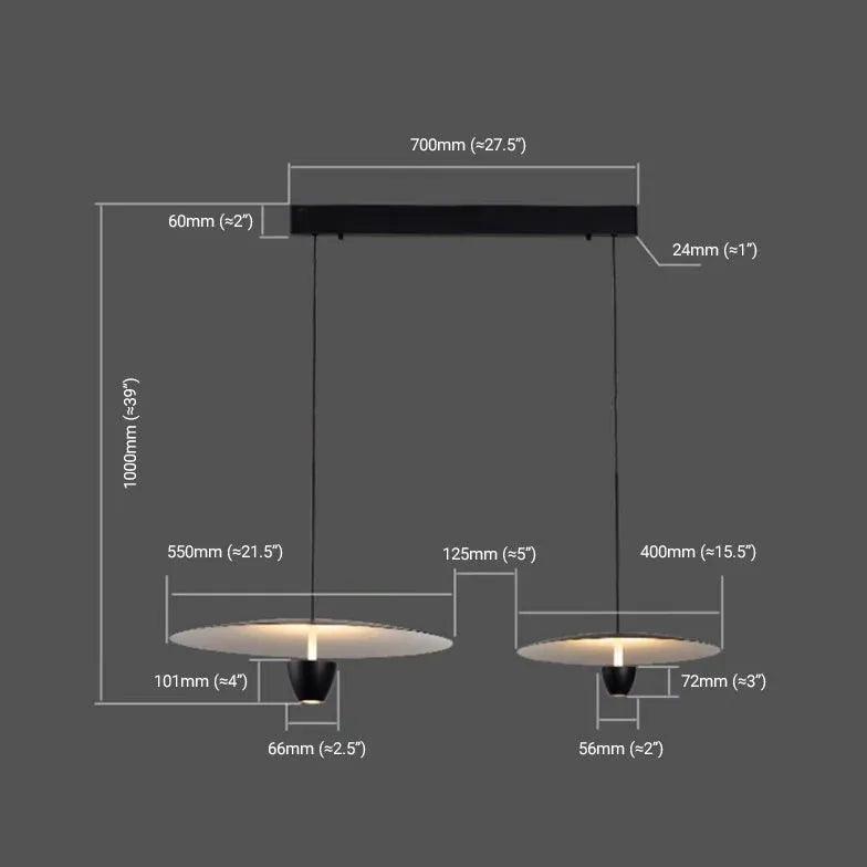Black Disc-Shaped Modern Single-Head Pendant Light - Clowas