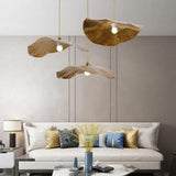 Gold Lotus Leaf-shaped Vintage Pendant Light - Clowas