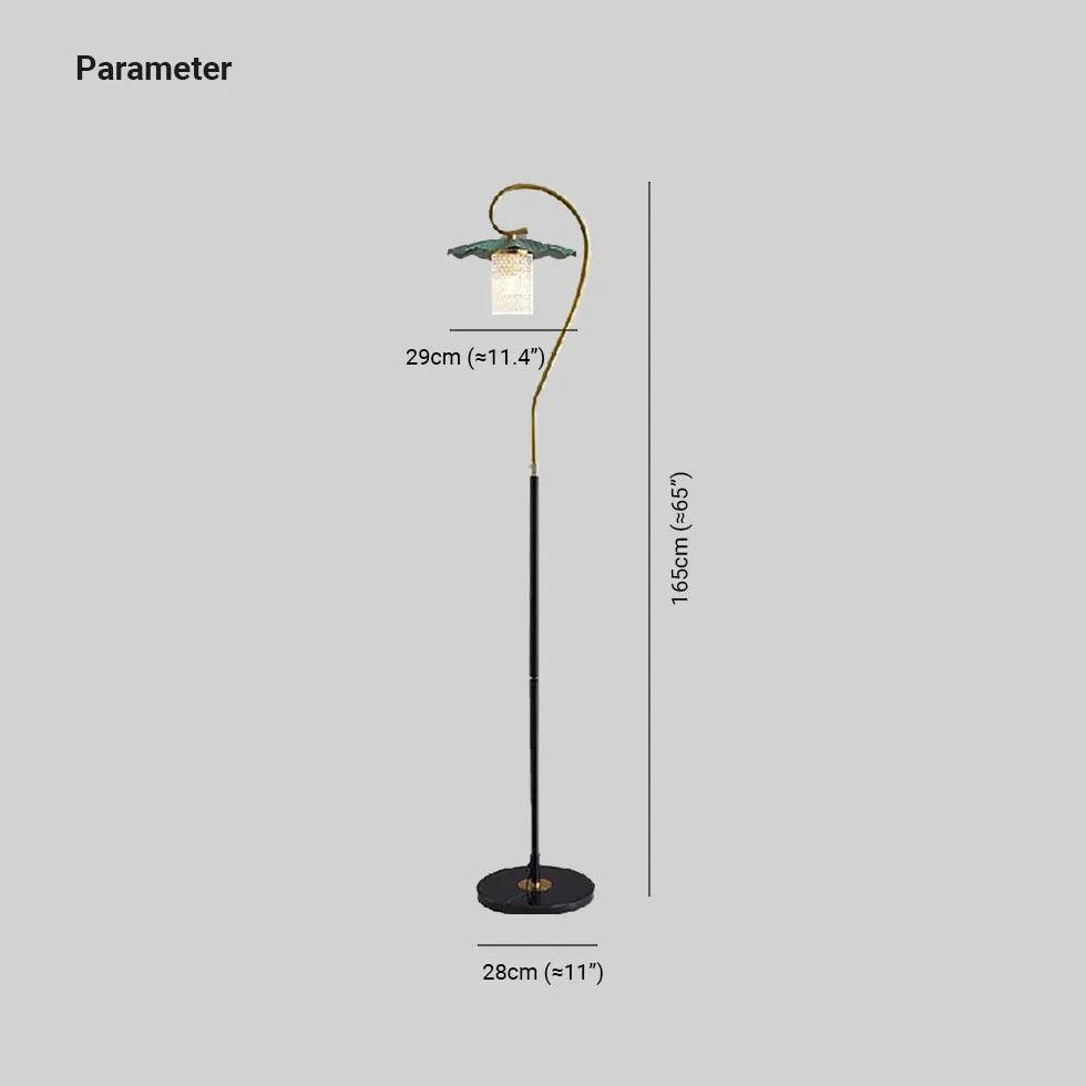 Curved Design with Attached Table Floor Lamp - Clowas