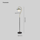 Curved Design with Attached Table Floor Lamp - Clowas