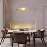 Wavy Lampshade Resin Modern Dining Pendant Light - Clowas