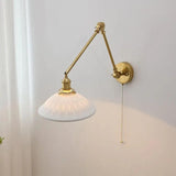 Porcelain Wall Light Brass Vintage - Clowas