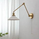 Porcelain Wall Light Brass Vintage - Clowas