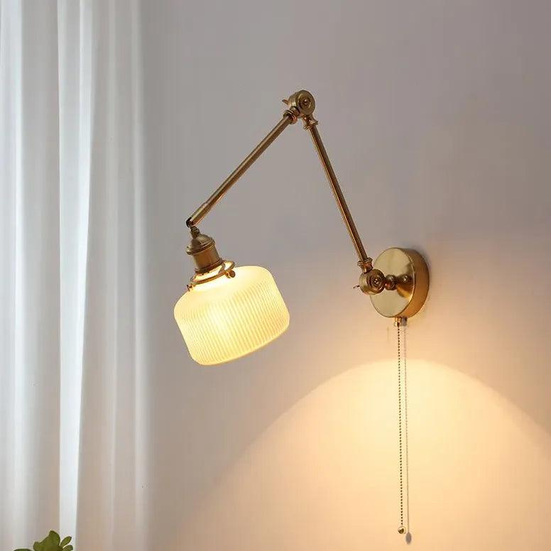 Porcelain Wall Light Brass Vintage - Clowas