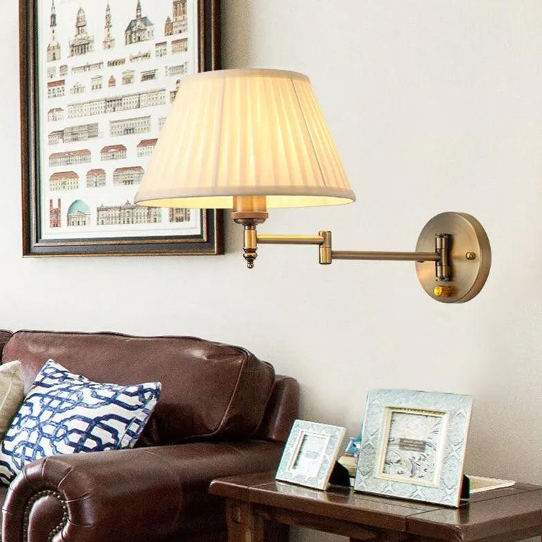 Fabric Lampshade Adjustable Vintage Wall Lights - Clowas