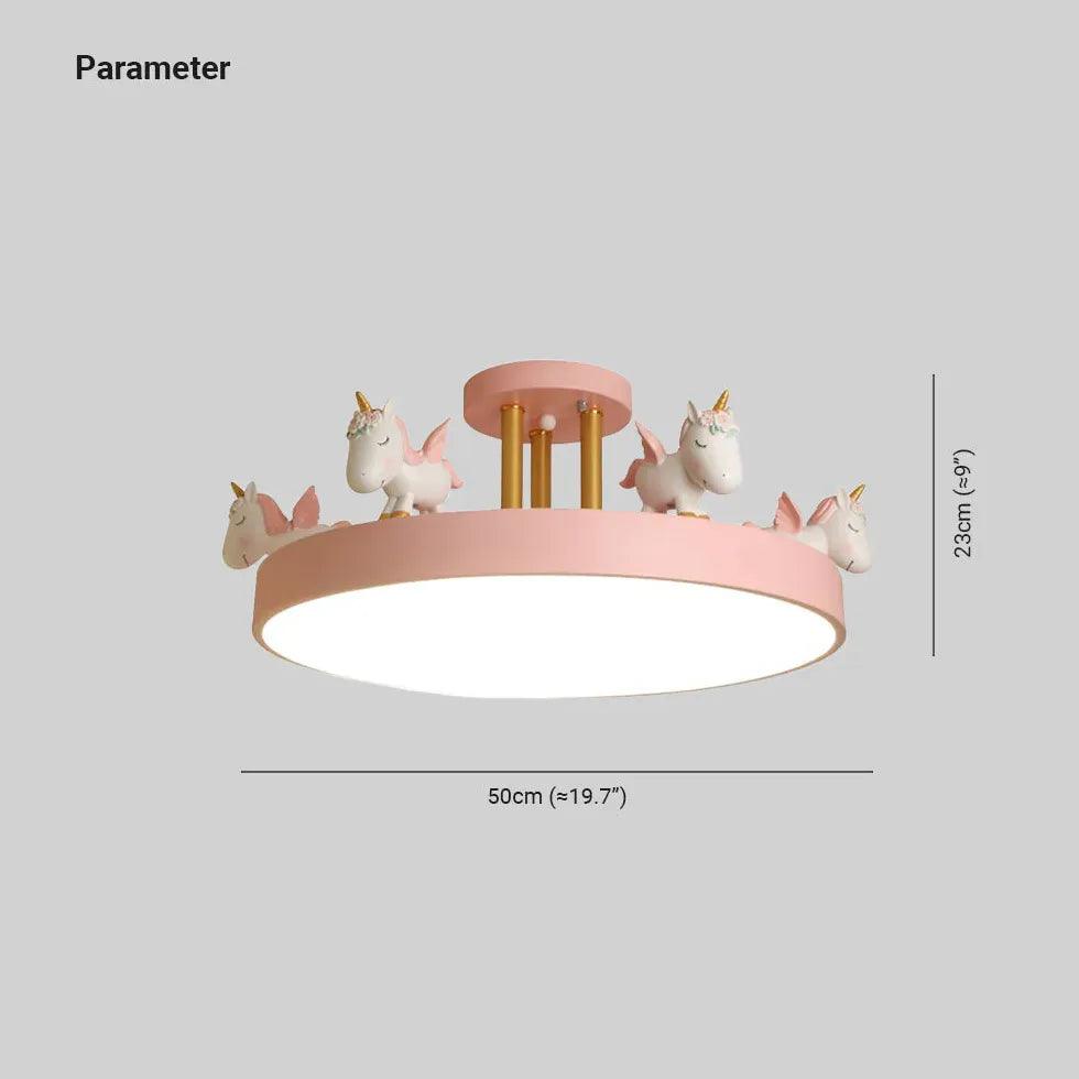 Carousel Horses Bedroom Flush Ceiling Lights - Clowas