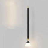 Gold Linear Minimalist Single Head Bedroom Pendant Light - Clowas