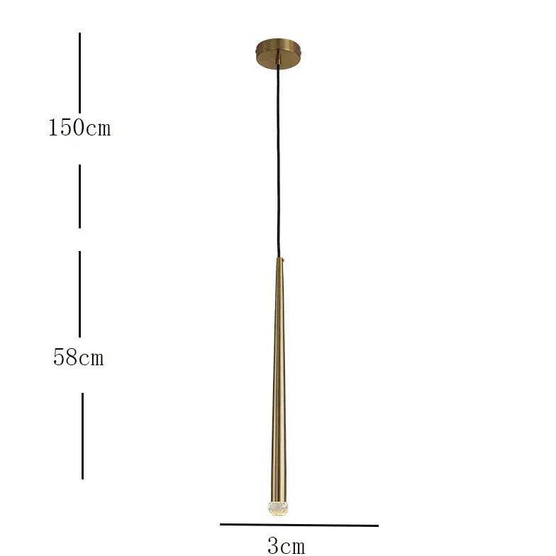 Linear Minimalist Gold Bedroom Pendant Light - Clowas