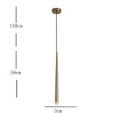 Linear Minimalist Gold Bedroom Pendant Light - Clowas