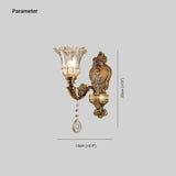 Crystal Glass Brass Wall Light For Hallway