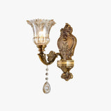 Crystal Glass Brass Wall Light For Hallway