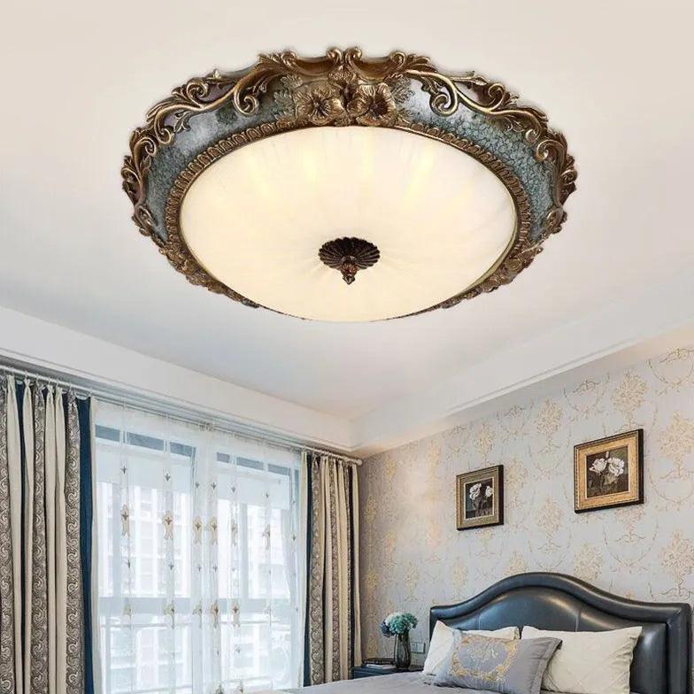 Carved Vintage Design Bedroom Ceiling Light - Clowas