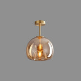 Nordic Glass Semi Flush Mount Ceiling Light for Hallway