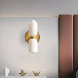 Modern LED Up And Down Opal Glass Wall Light for Bedside, Anti-Glare