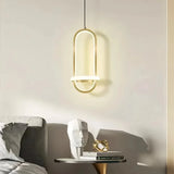 Modern Ellipse Pendant Light Metal Dimmable for Bedside