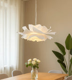 Flower Pendant Light Dimmable Modern White Metal for Dining Room