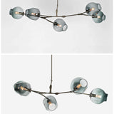Bubble Branching Chandelier Mid Century Style Adjustable Glass for Living Room
