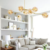 Bubble Branching Chandelier Mid Century Style Adjustable Glass for Living Room