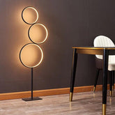 Circular Ring Design Black LED Floor Lamp - Clowas