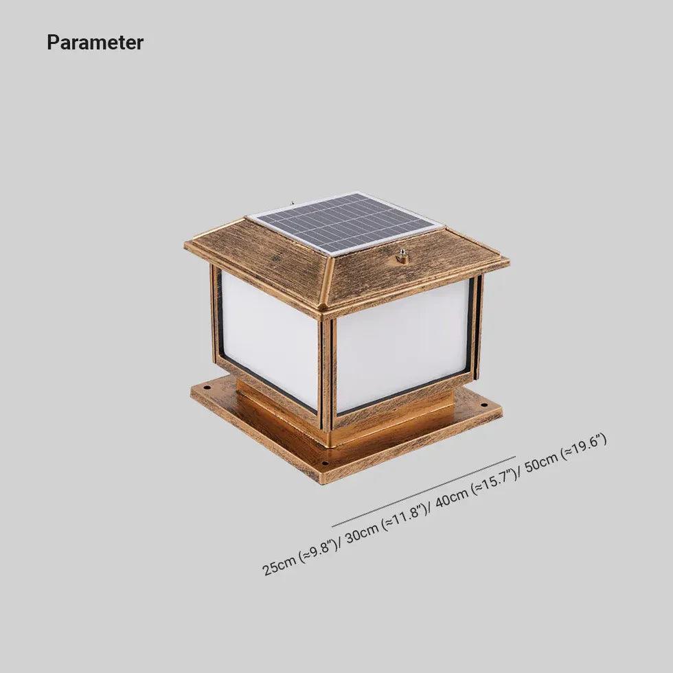 Classic Square Solar Outdoor Pillar Lights - Clowas