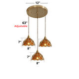 Colored Glass and Antique Brass Pendant Light