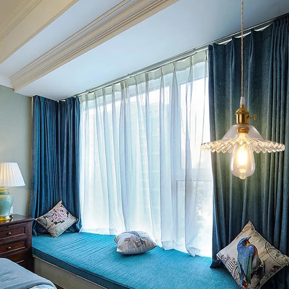 Clear Disc Glass Gold Vintage Pendant Light - Clowas