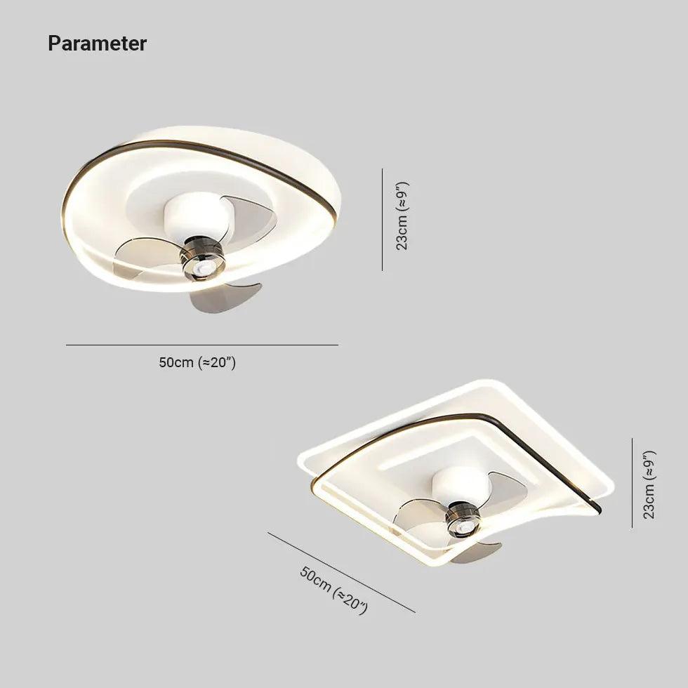Color-Block Double Layer Ceiling Fan with Light - Clowas