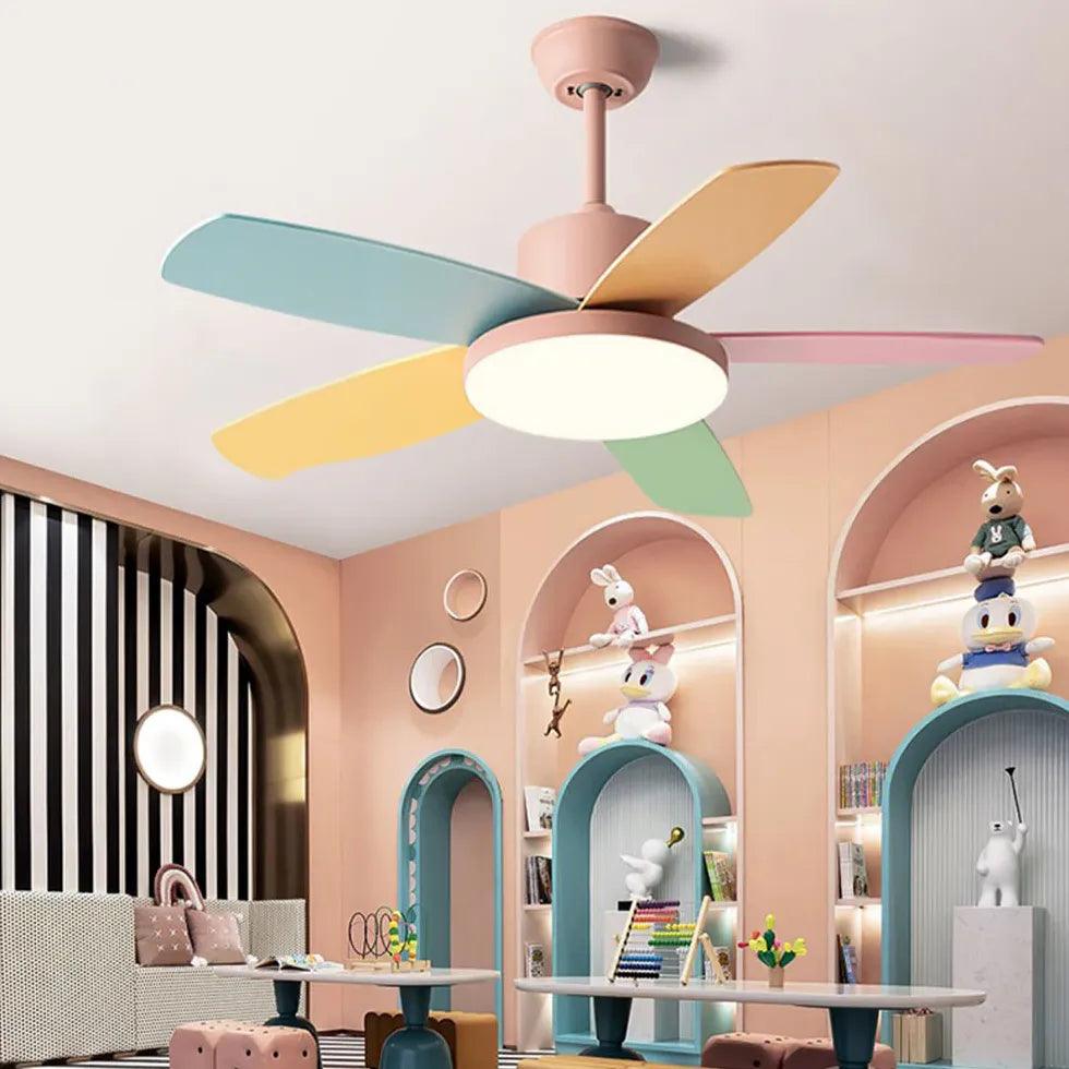 Colored Fan Blades Ceiling Fan with Light - Clowas