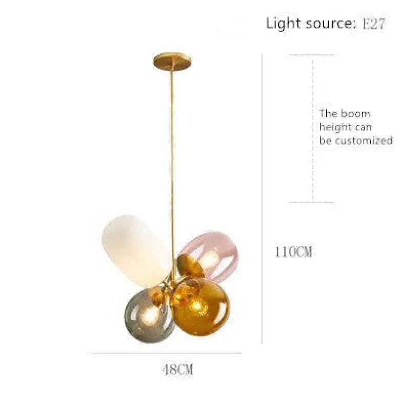 Colorful Flowers Glass Pendant Light - Clowas