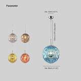Nordic Brass Stripe Glass Pendant Globe Light