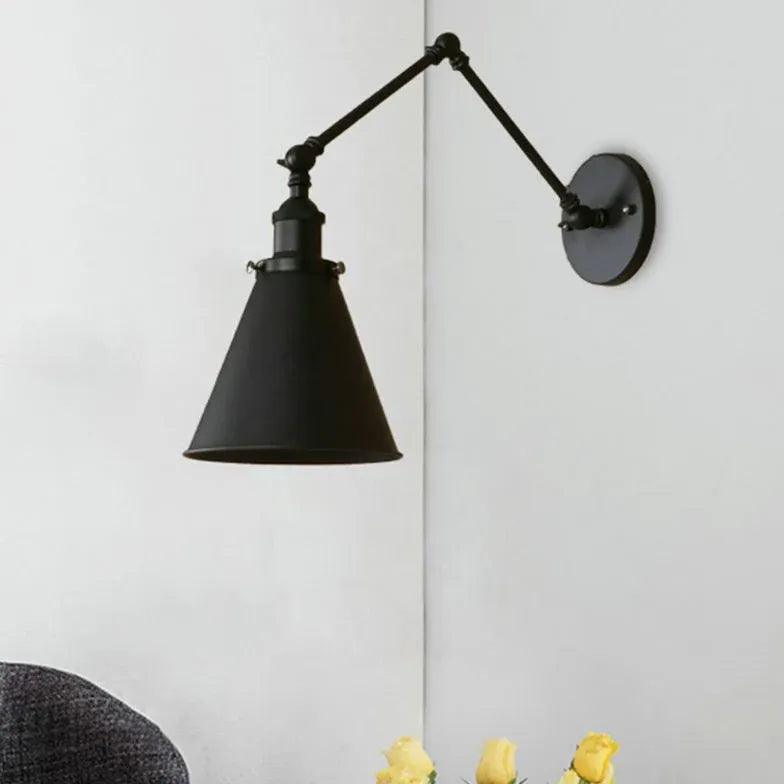 Cone Lampshade Swing Arm Vintage Wall Lights - Clowas