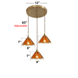 Colored Glass and Antique Brass Pendant Light