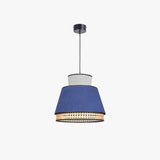 Japanese Rattan Fabric Pendant Light for Dining Room