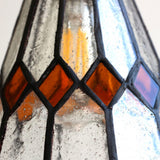 Vintage Brass Colored Ribbed Glass Pendant Light