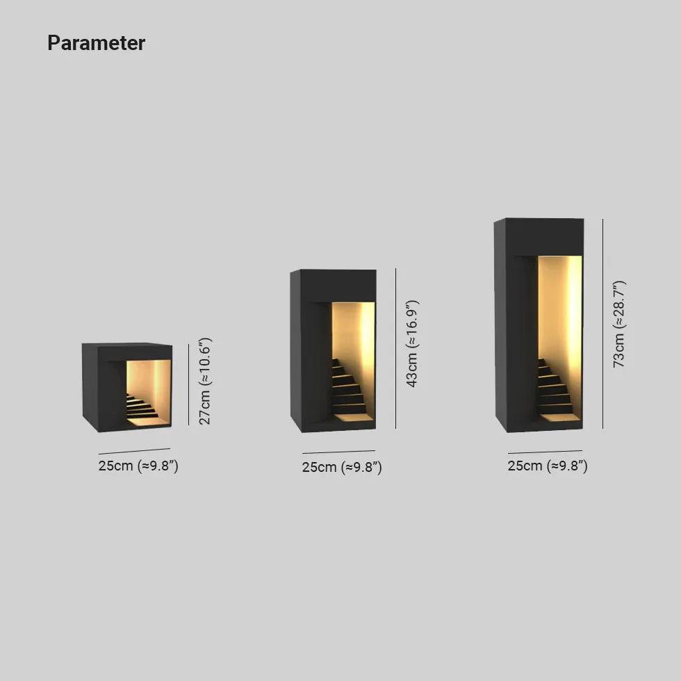 Contemporary Cube Step Outdoor Floor lamps - Clowas