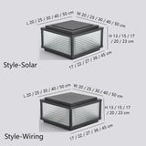 Solar Garden Pillar Light Modern IP65 Black Glass