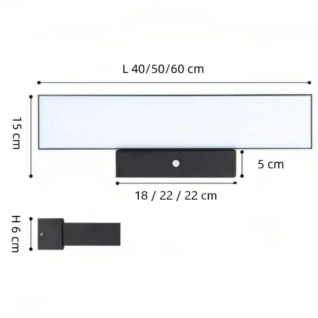Dimensions of the 40 cm, 50 cm and 60 cm outdoor wall light
