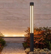 Garden Post Light LED Waterproof Modern Black Metal