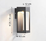 Modern Outdoor Rectangle Lantern Light Metal with Motion Sensor